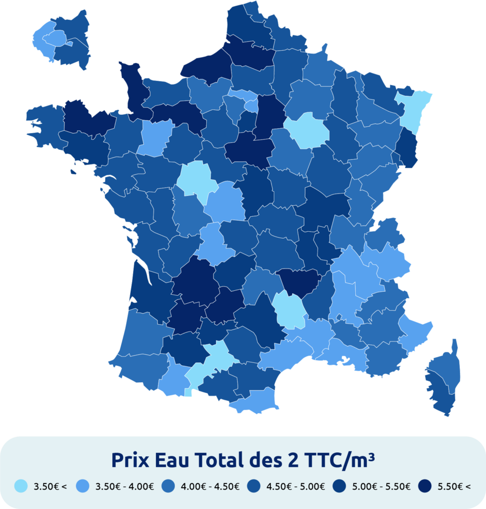 Prix de l'eau et hausse en France